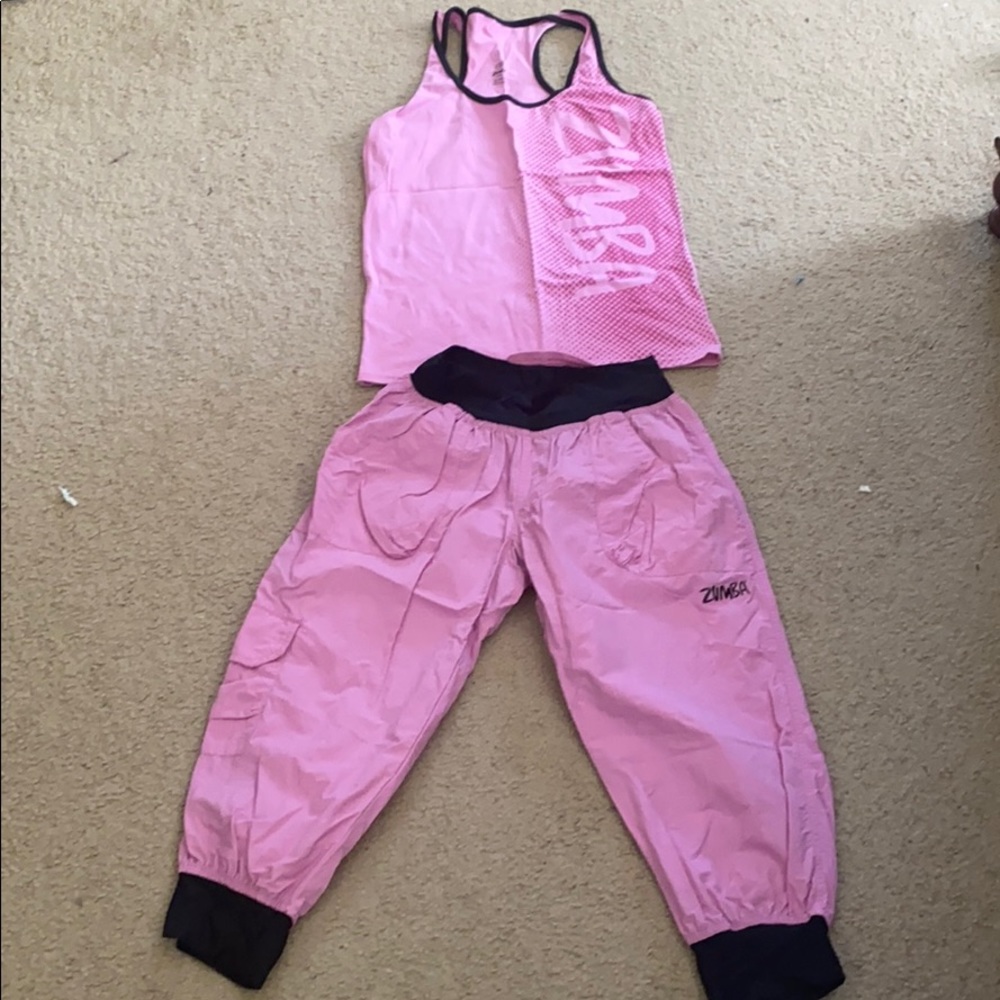 Zumba cargo capris and matching Zumba racer back